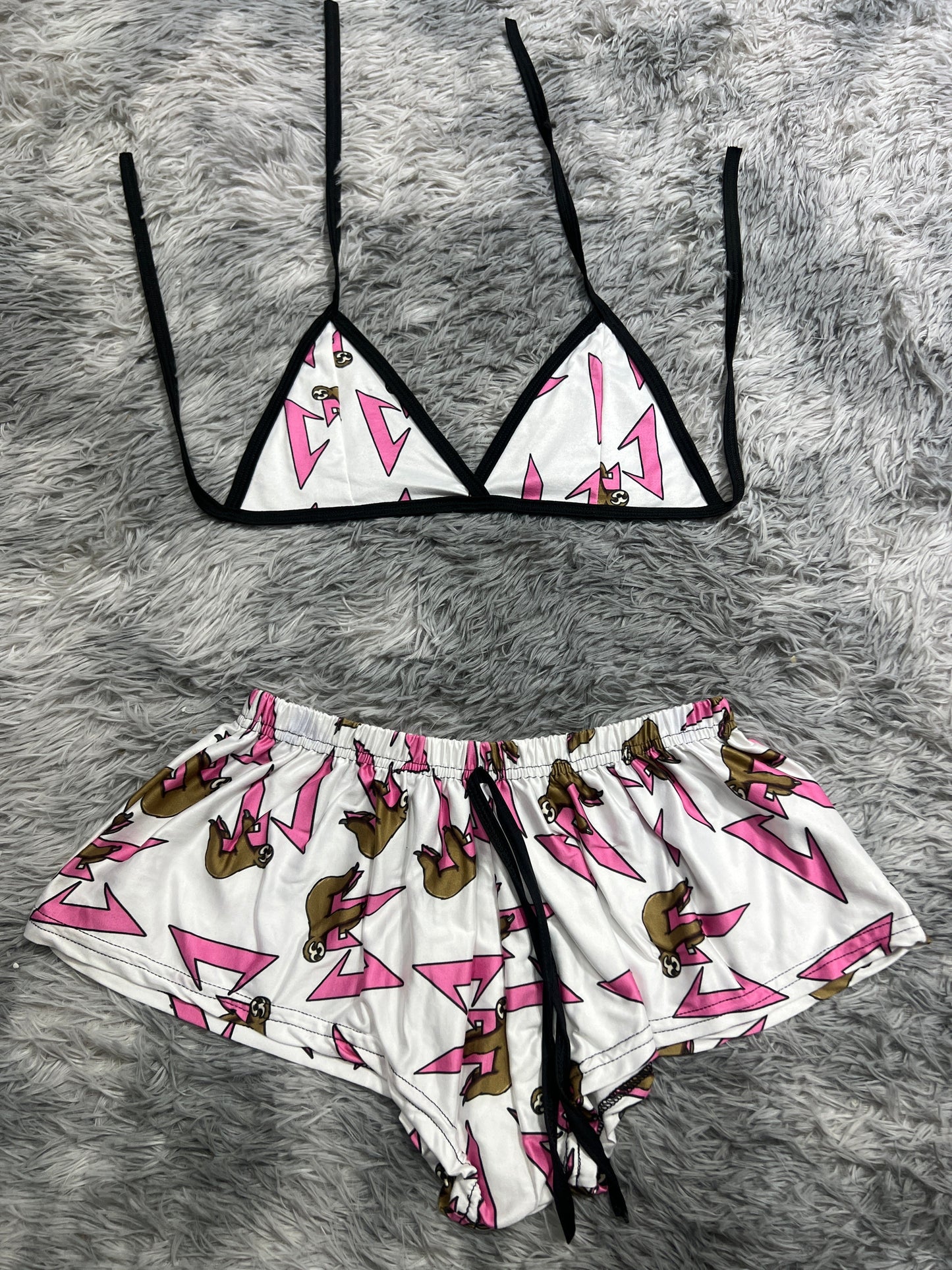 CT White And Pink Brush Matching Top & Short - Fundies