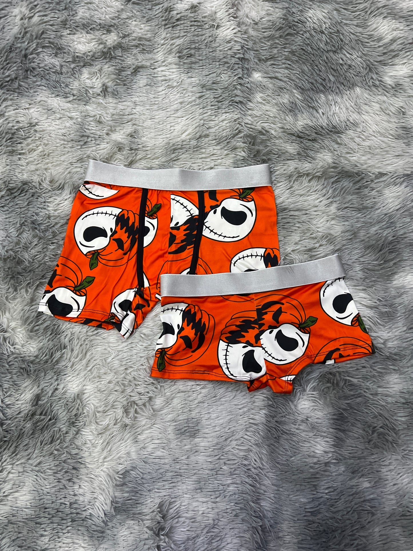 Jack pumpkin orange background matching couples boxer underwear halloween