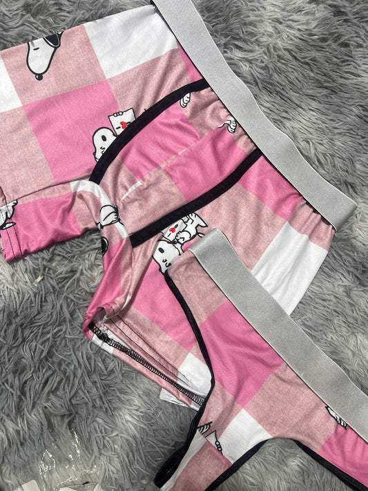 Snoopy pink paintings Print matching underwear