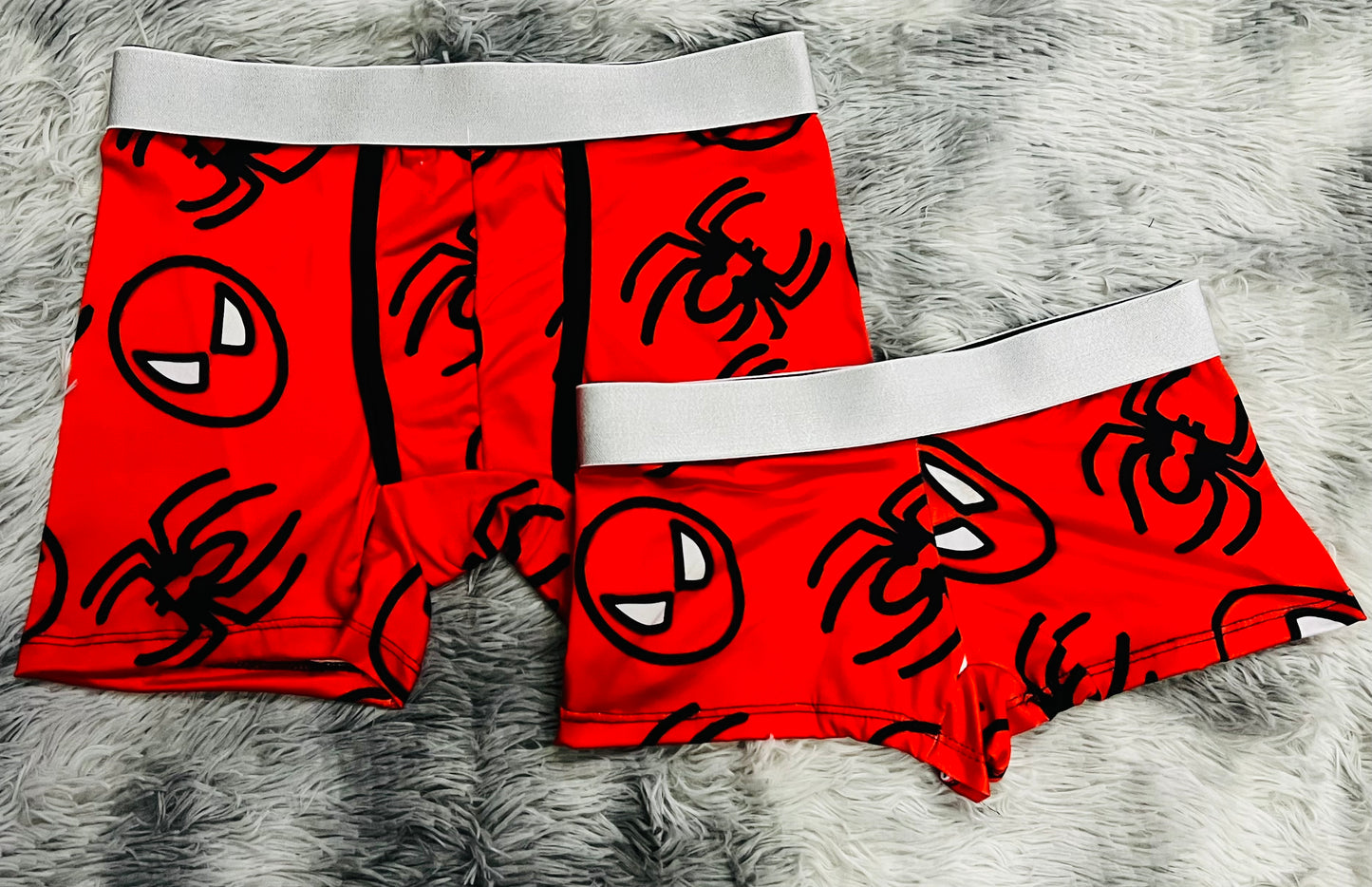 Spiderman Face Red Background matching couples boxer underwear