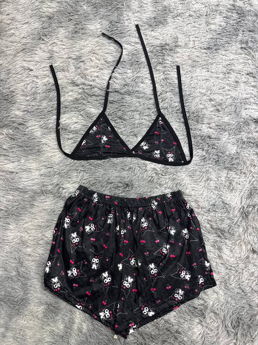 Kuromi Black With Cherries Matching Top & Short