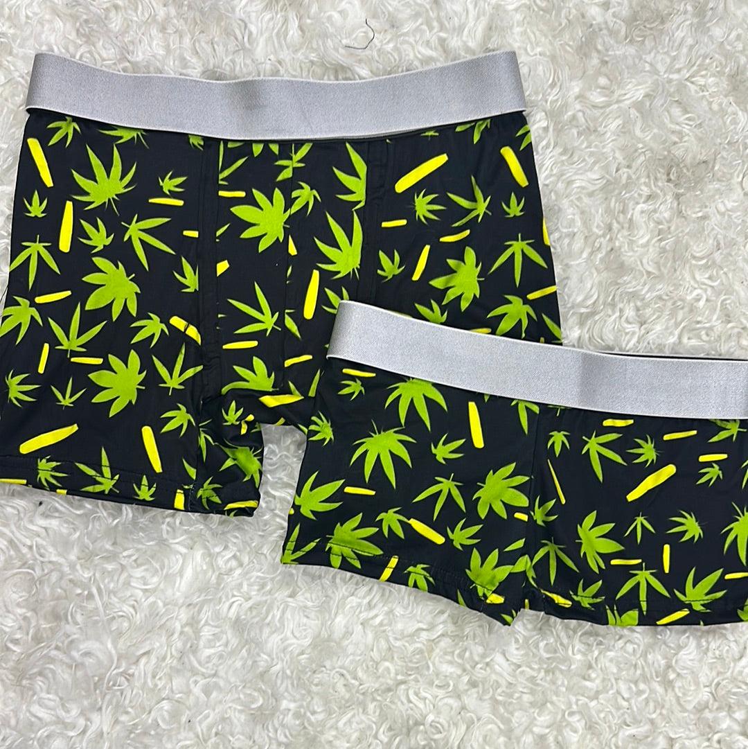 Green plant weed 5 pcs pajama duo