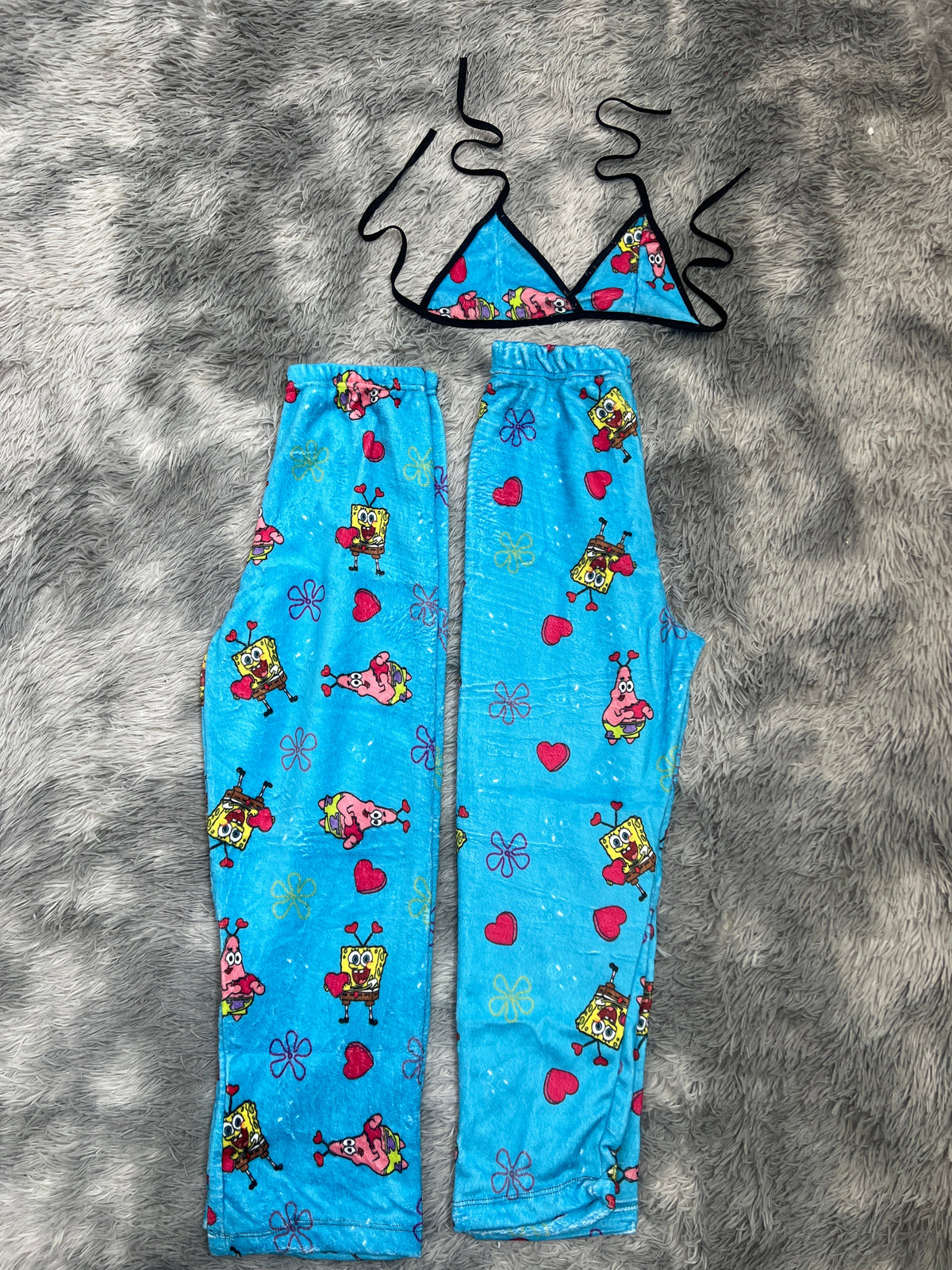 Spongebob And Patrick Hearts Matching Plushie PJs