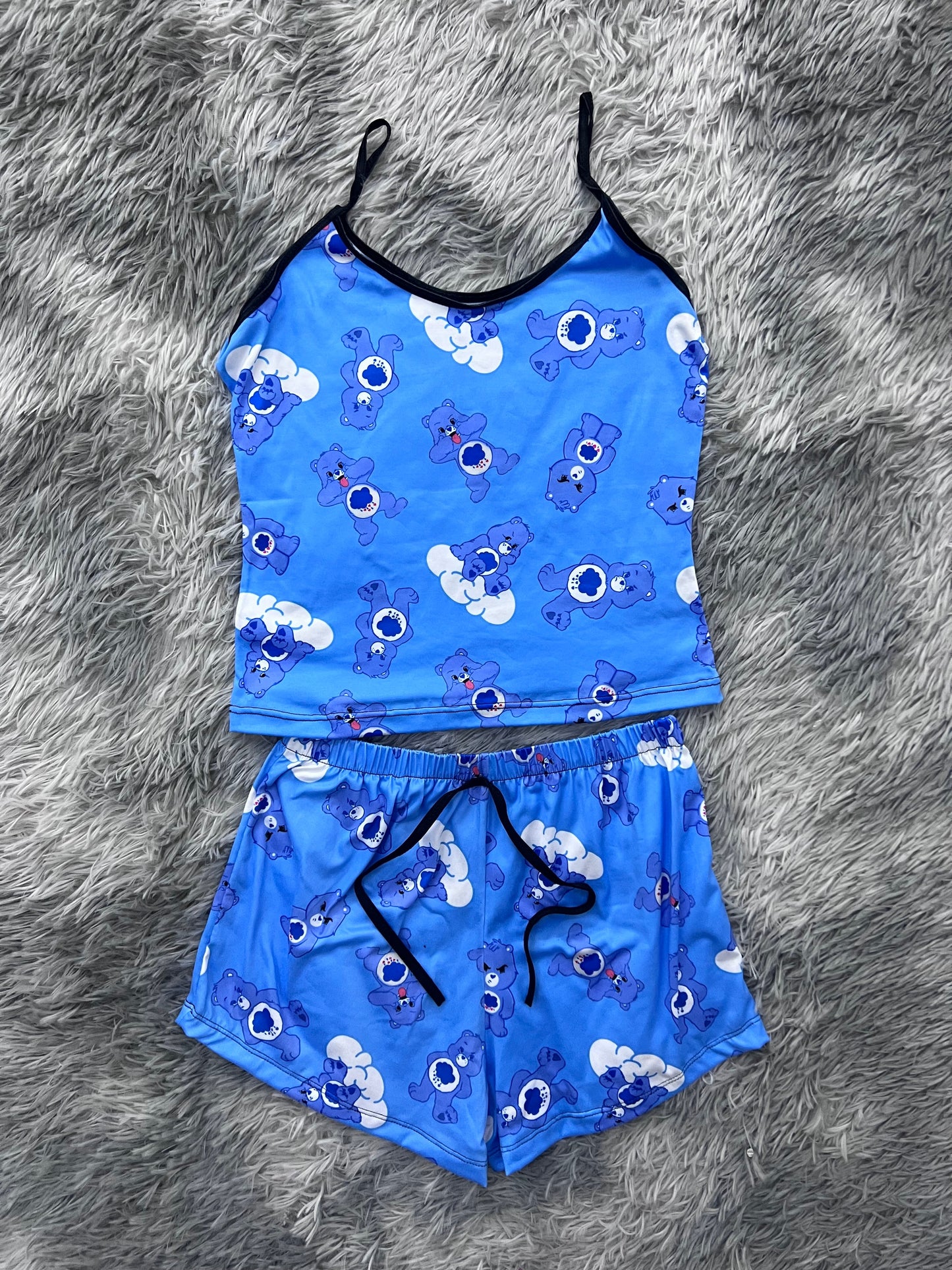Little Bear Care Bear Blue Blusa With Short One Size Of Brush Matching Top & Short - Fundies