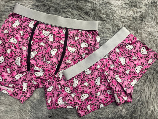 Hello Kitty Animal Print Pink Duo With Thong