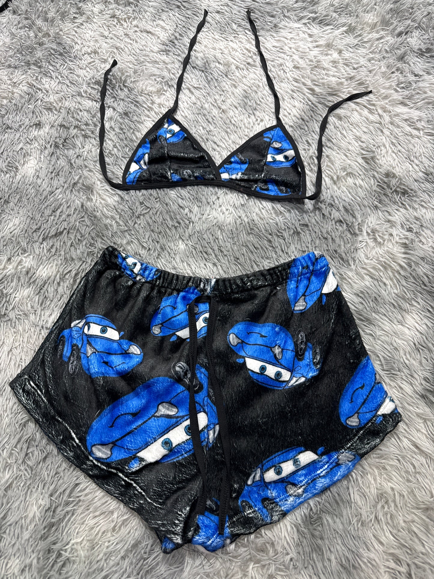 Car Blue Matching Top & Short - Fundies