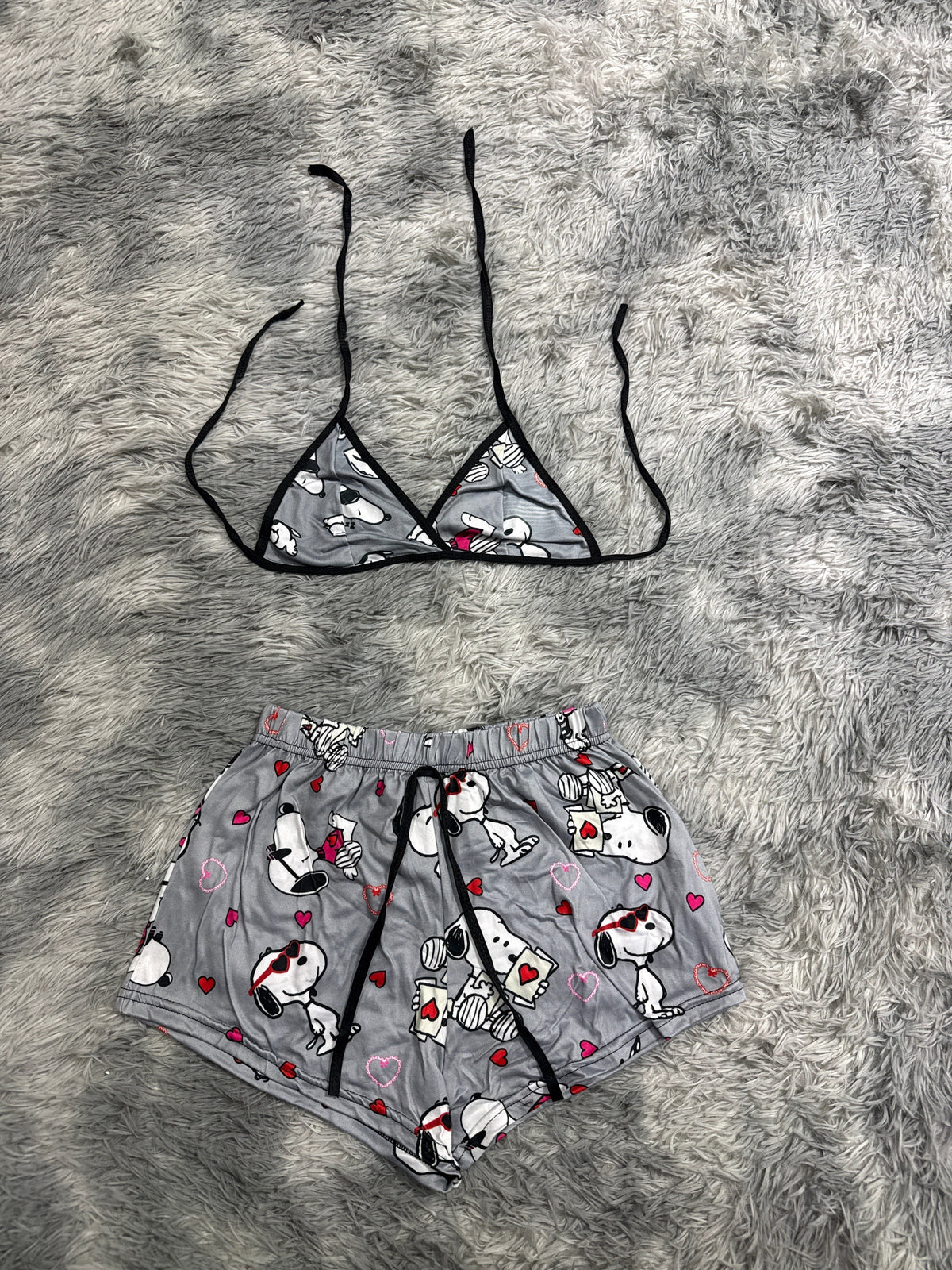 Snoopy Gray Matching Top & Short