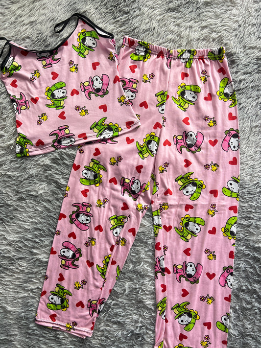Snoopy Dinosaurio Women's Pajama Set - Fundies