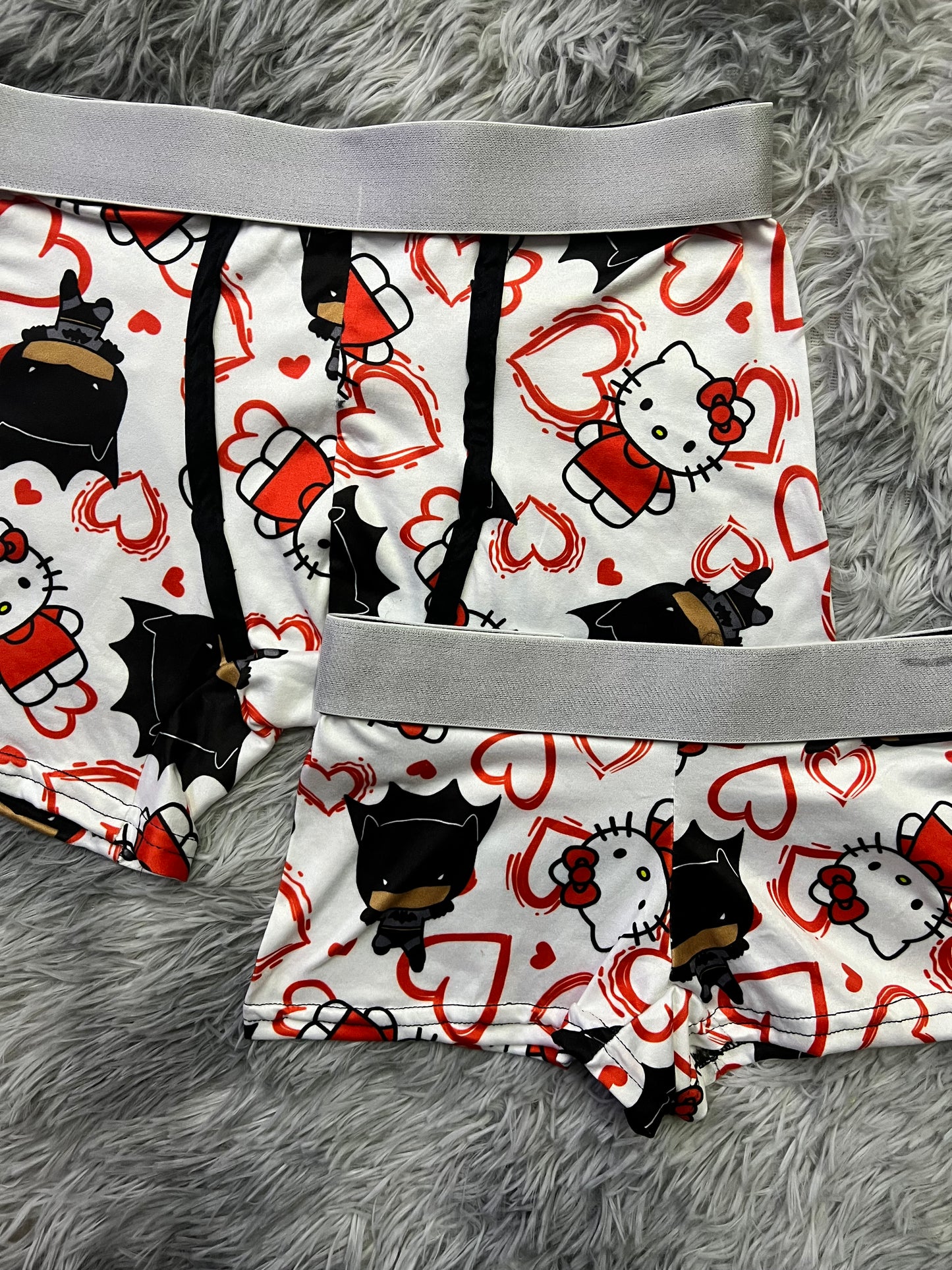 Kitty Batman white background matching boxer underwear