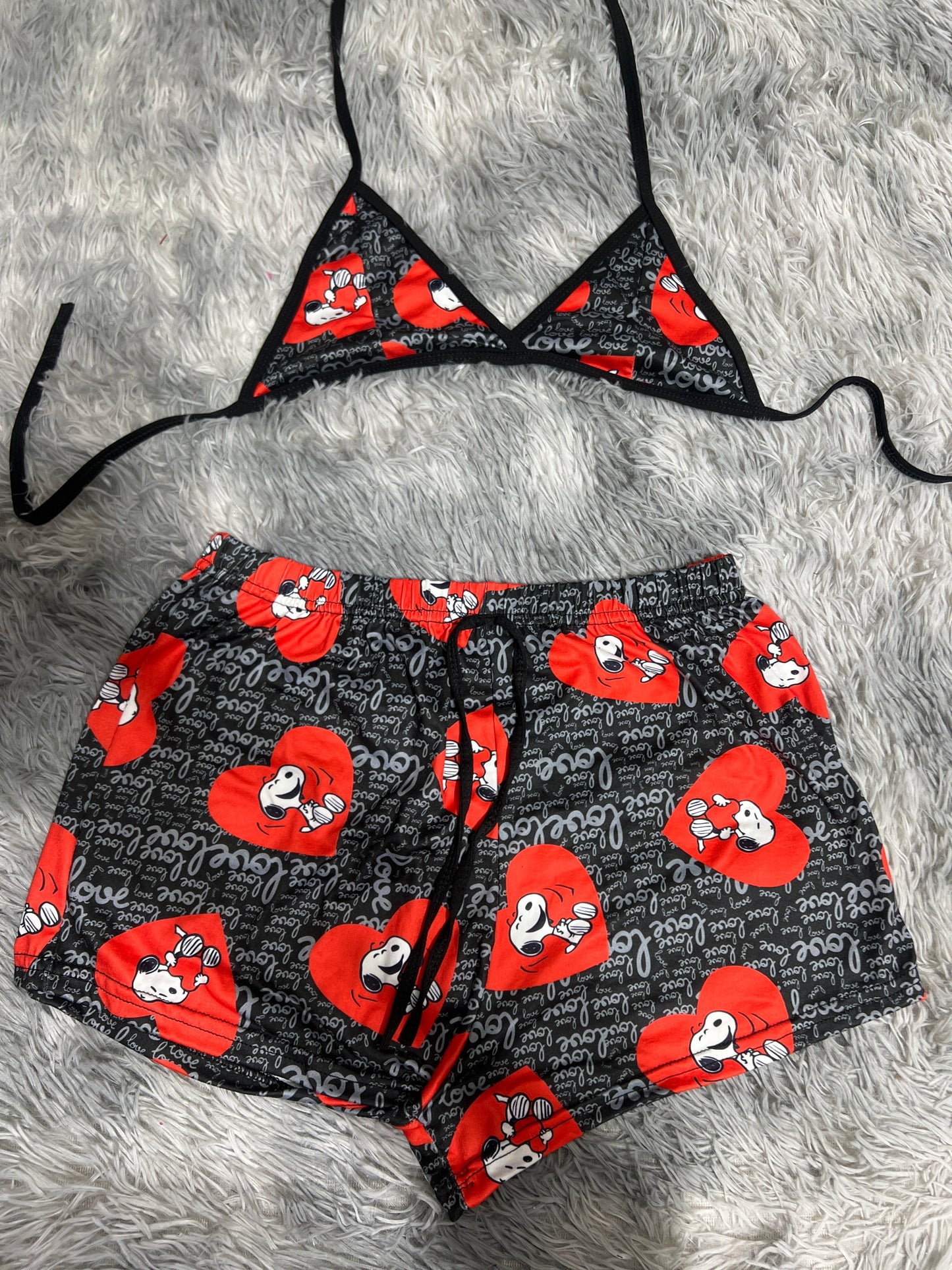 Snoopy Love Brush Matching Top & Short - Fundies