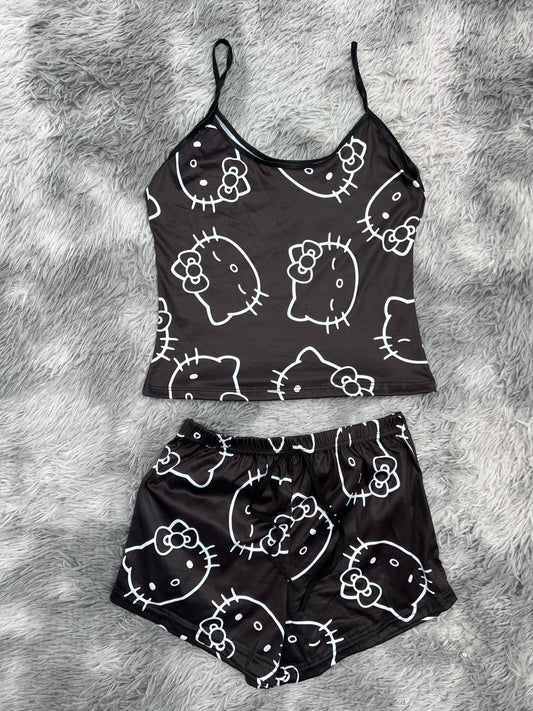 Hello Kitty Black Women's Pajama Set - Fundies