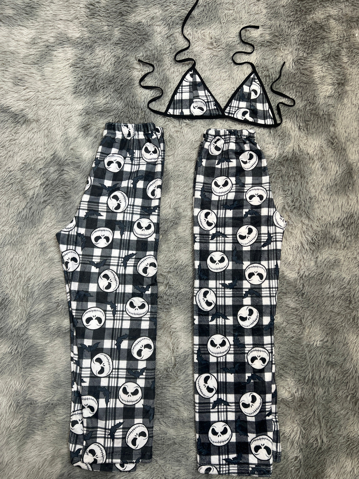Jack Plaid Striped Halloween Matching Plushie PJs