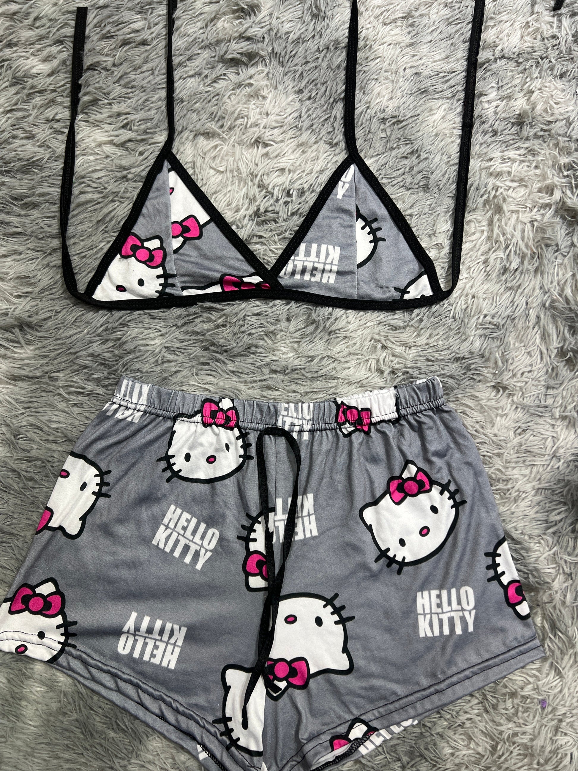 Hello Kitty Gray Brush Matching Top & Short - Fundies