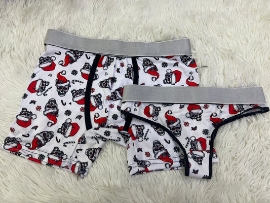 Christmas skulls matching couples underwear christmas