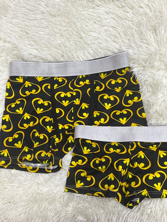 Batman Heart Boxer Black Matching Boxers - Fundies