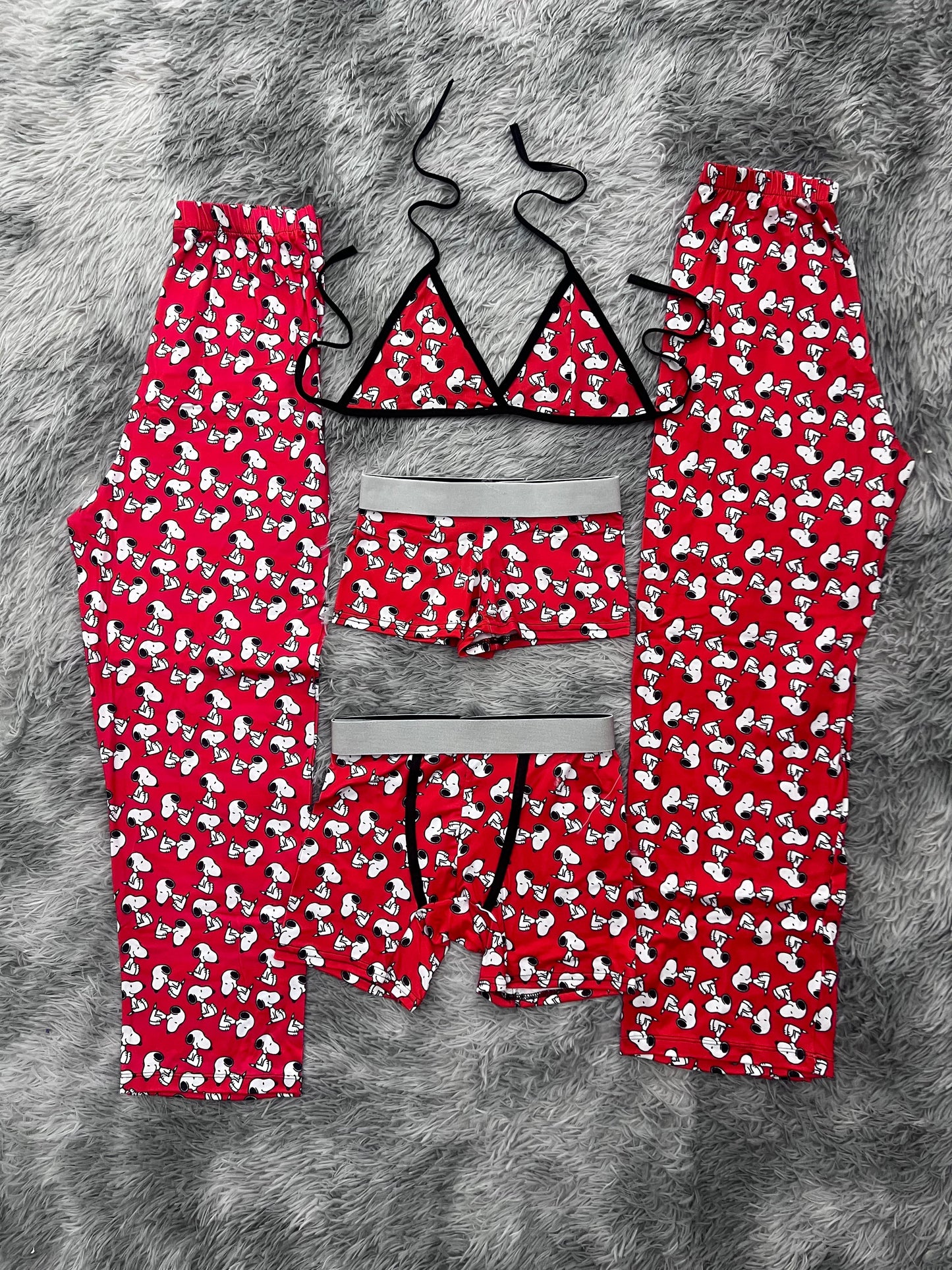 Snoopy Background Red 5 Piece PJ - Fundies