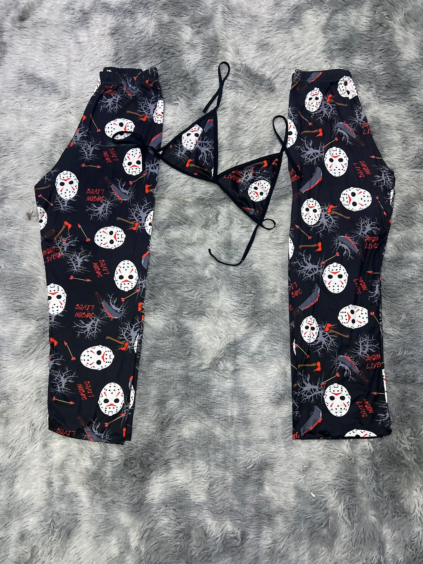Jason live knife and arrow Halloween Plush pajama duo