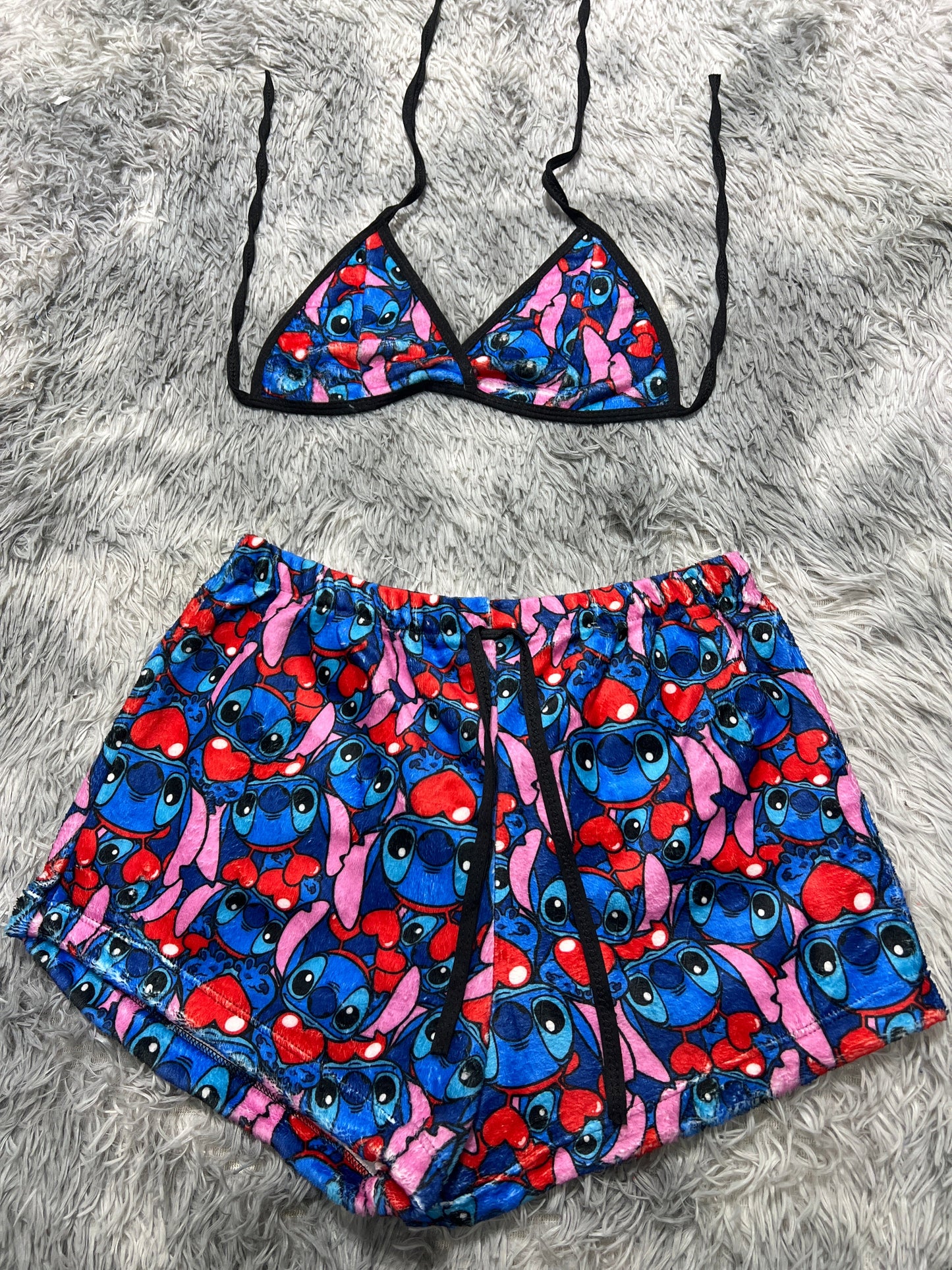 Stitch Hearts With Short One Size Of Afelpad Matching Top & Short - Fundies