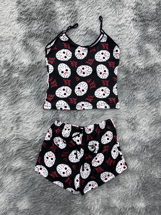 Jason F13 Blusa With Short One Size Of Brush Matching Top & Short - Fundies