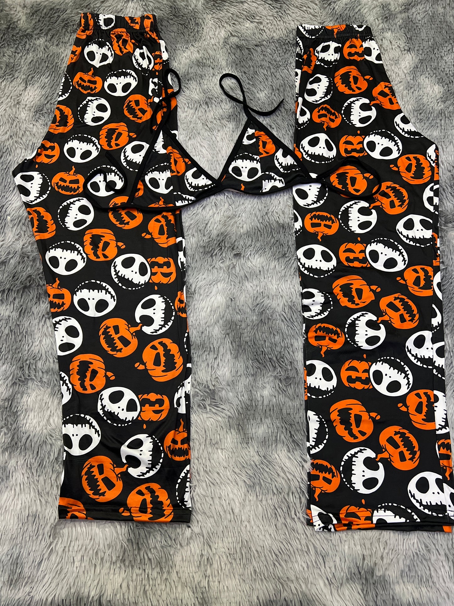Jack e abóbora Halloween Plush pajama duo
