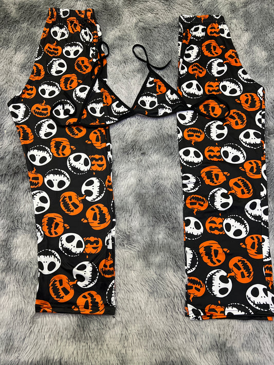 Jack e abóbora Halloween Plush pajama duo