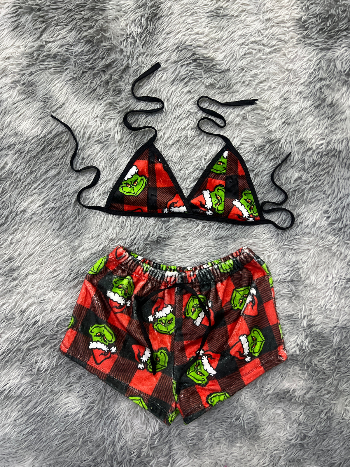The Grinch Plaid Red Matching Top & Short