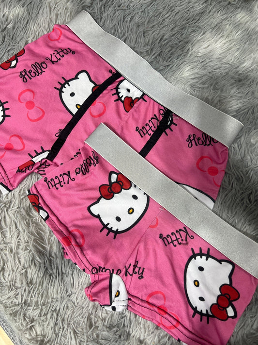 Hello Kitty Background Pink Matching Boxers - Fundies