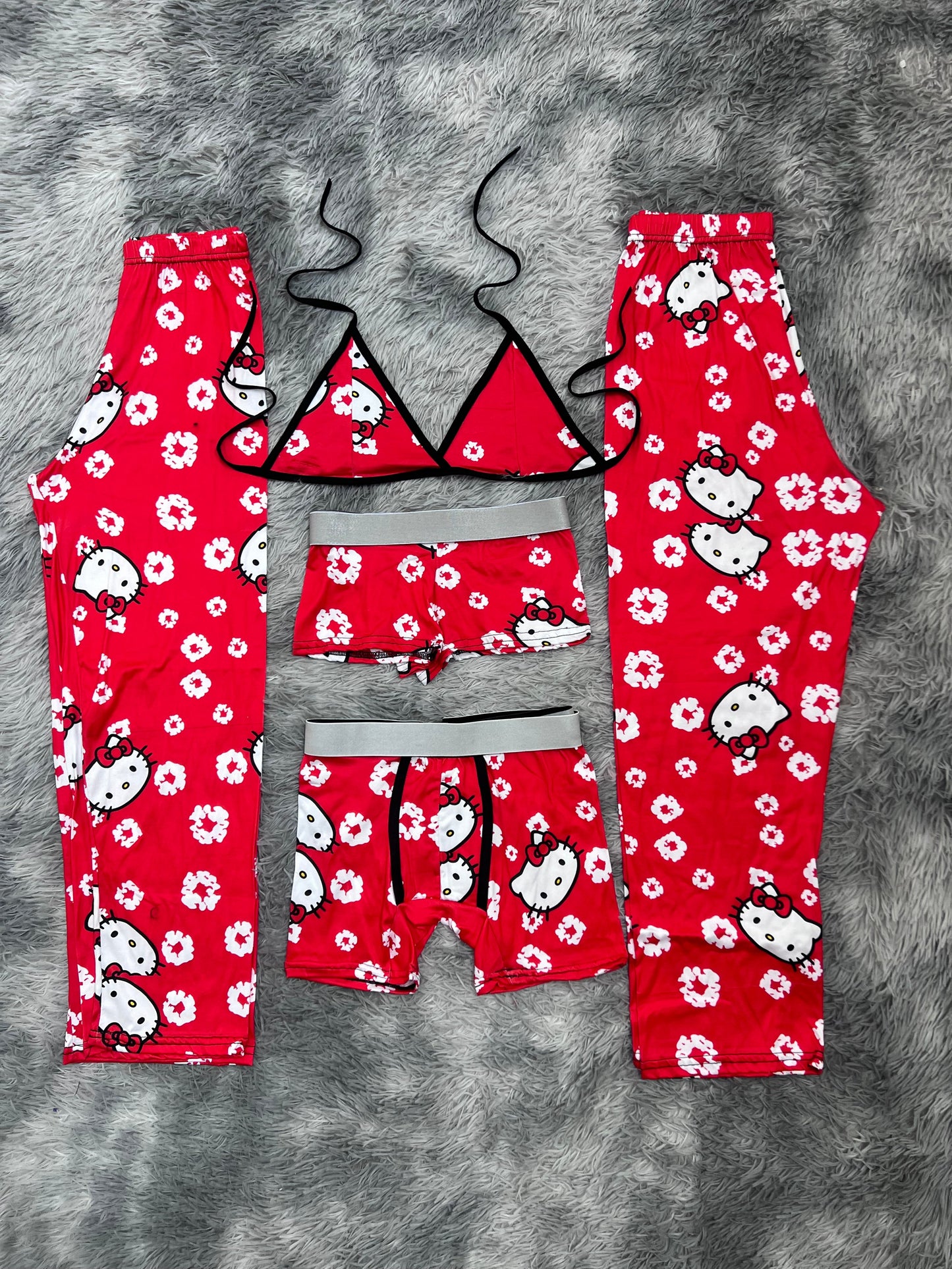 Hello Kitty Flower Red 5 Piece PJ - Fundies
