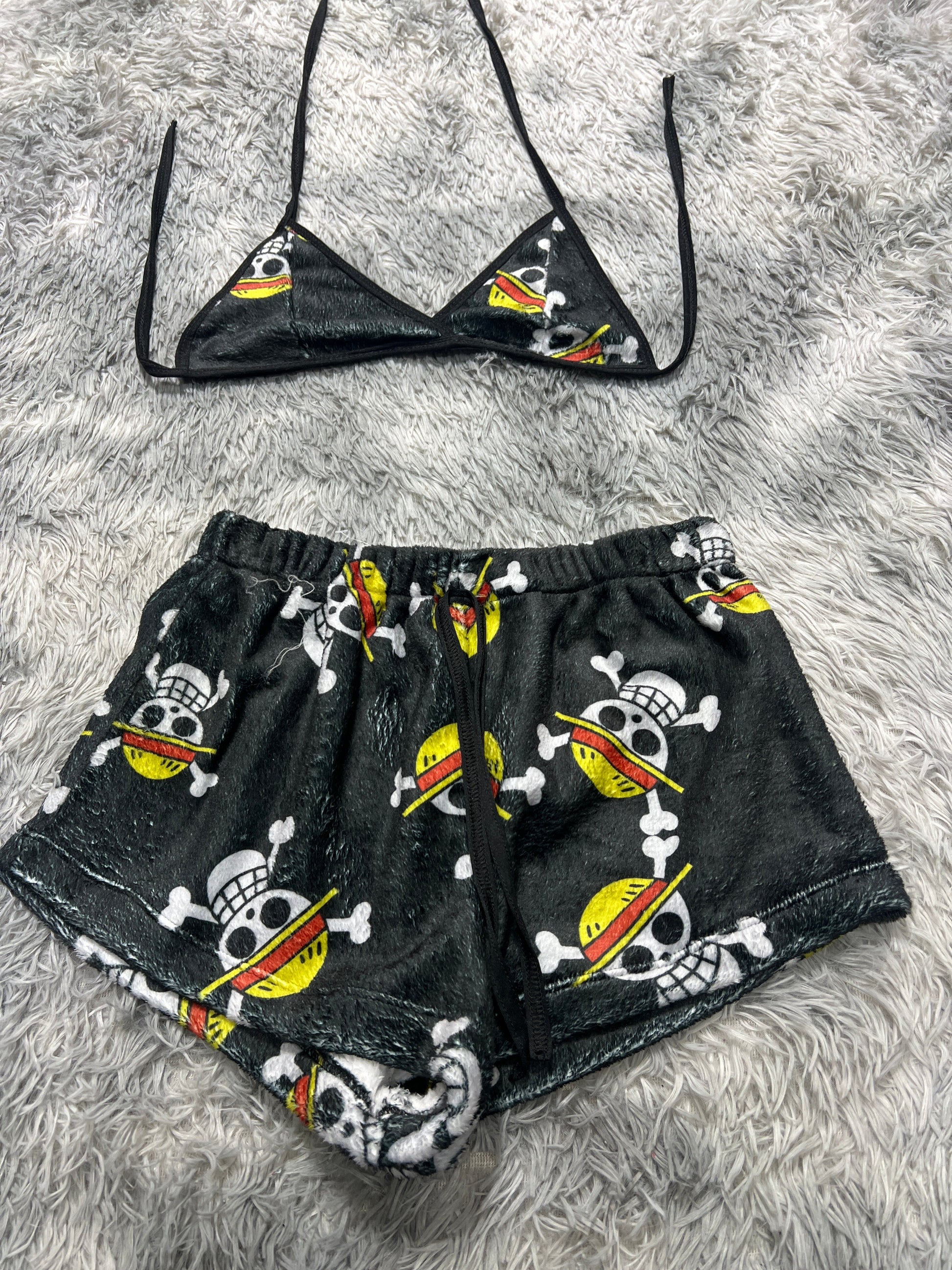 One Pice Background Black Afelpad Matching Top & Short - Fundies