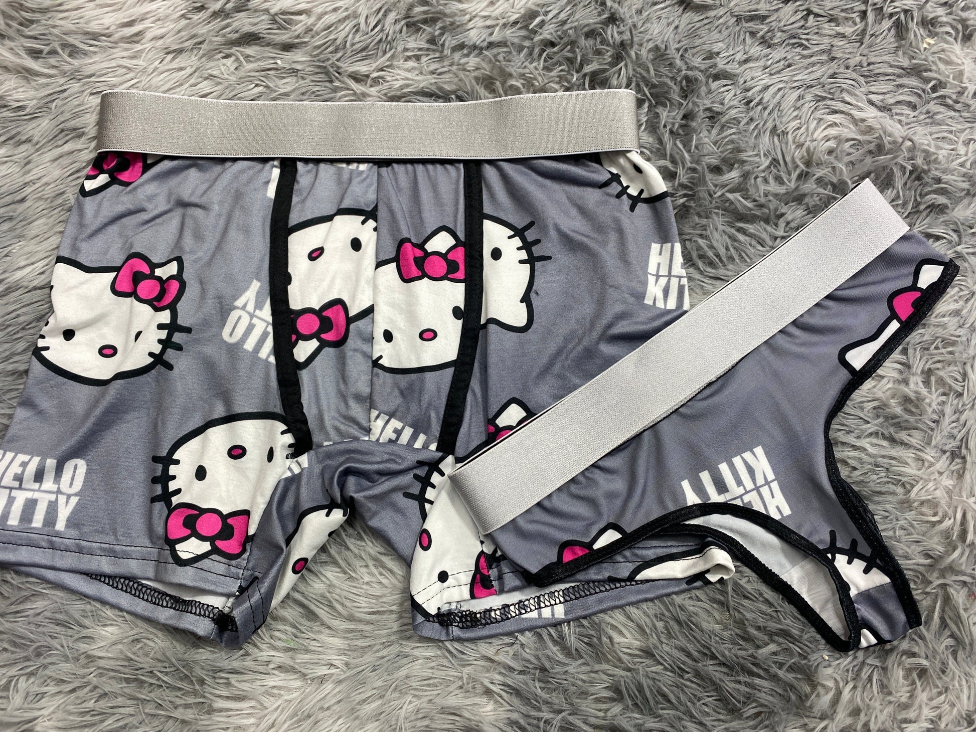 Hello Kitty Background Gray Duo One-size Thong - Fundies