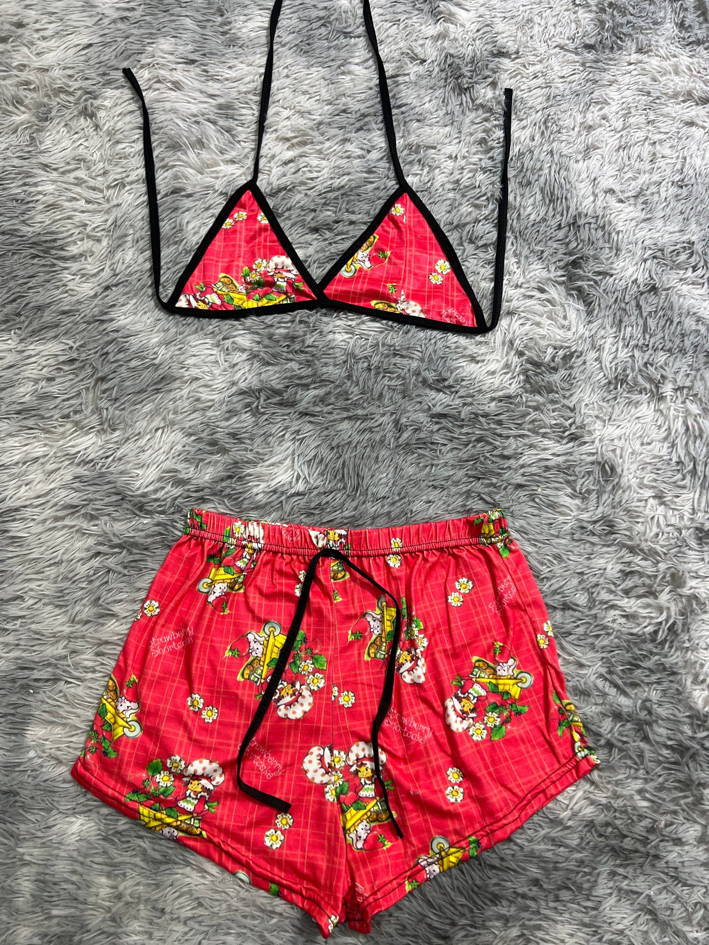 Strawberry Shortcake Coral Cat And Fresas Brush Matching Top & Short - Fundies