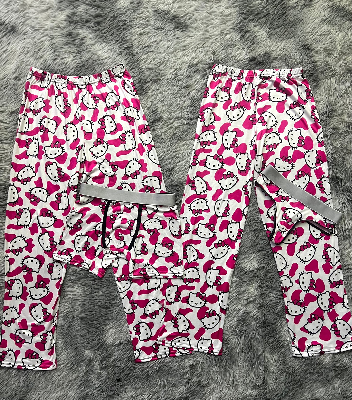 Kitty Cow white background boxer/thong  5 pcs pajama duo