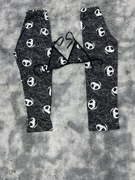 Jack and cobwebs Halloween Halloween Plush pajama duo