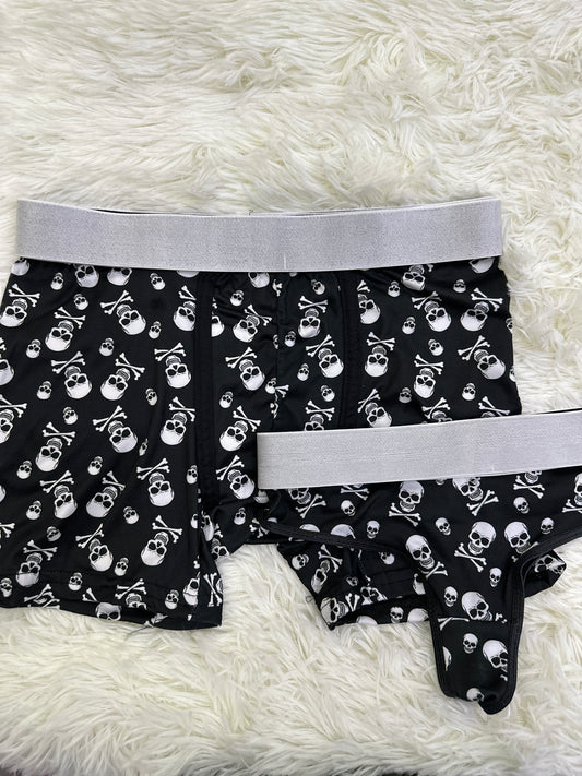 Skulls matching couples underwear Halloween