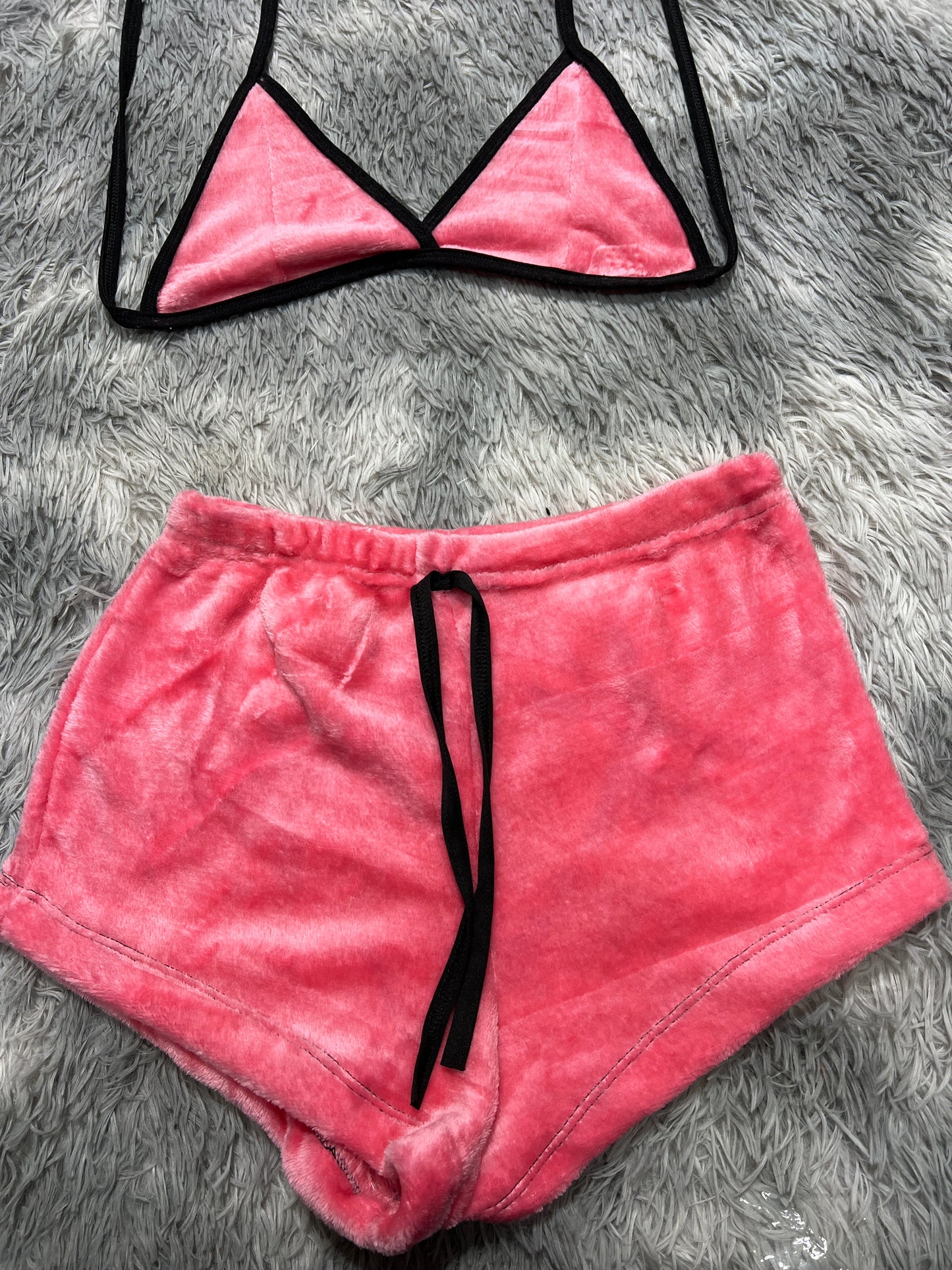 Color Rosado Afelpad Matching Top & Short - Fundies