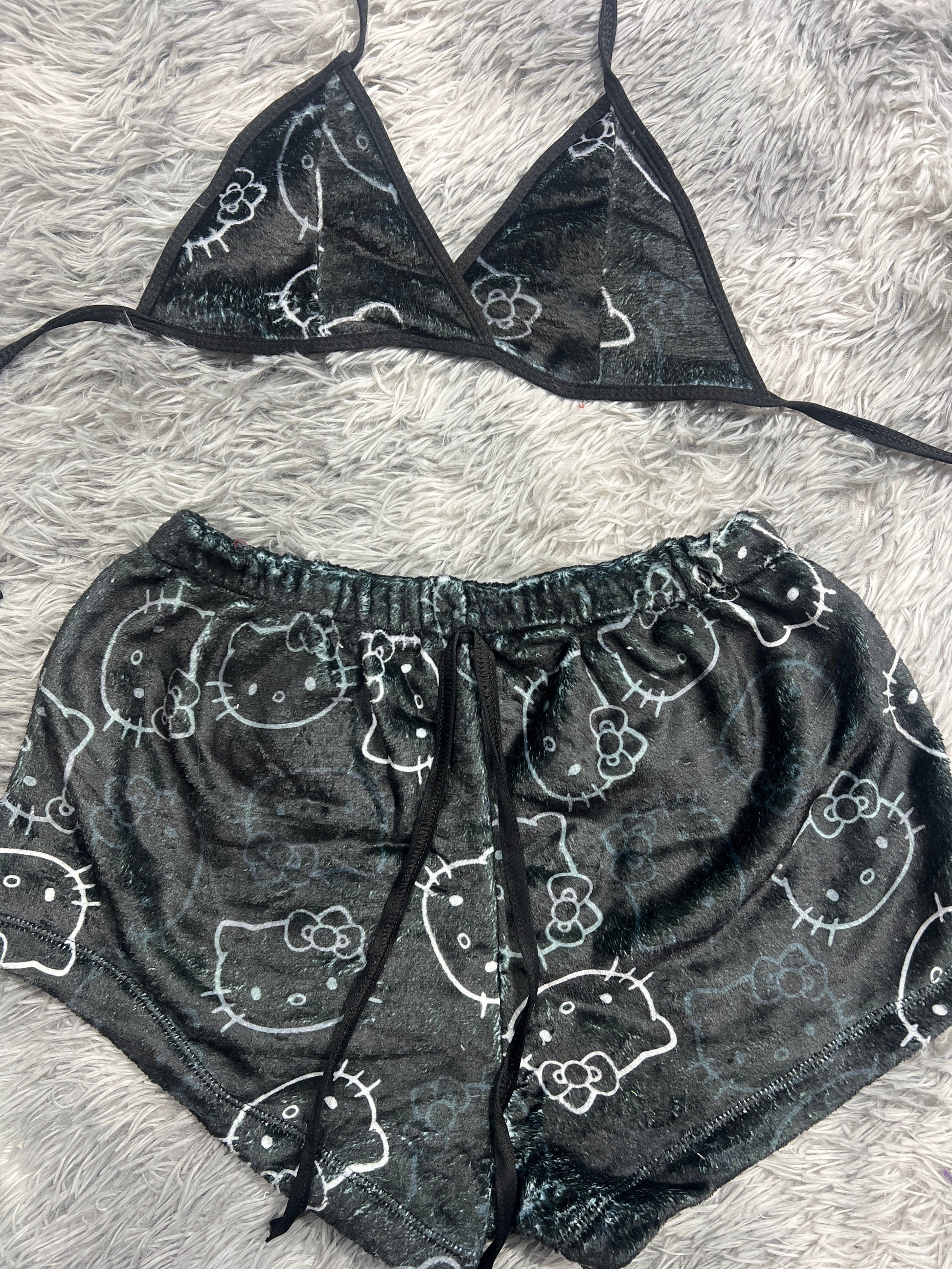 Hello Kitty Black Matching Top & Short - Fundies