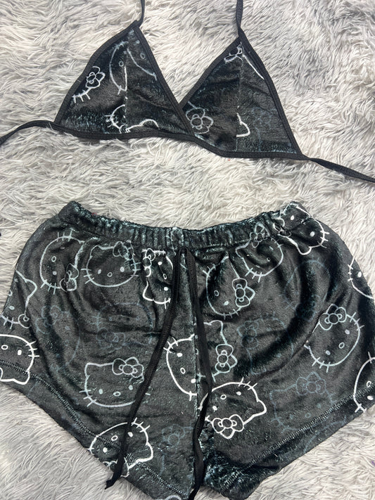 Hello Kitty Black Matching Top & Short - Fundies