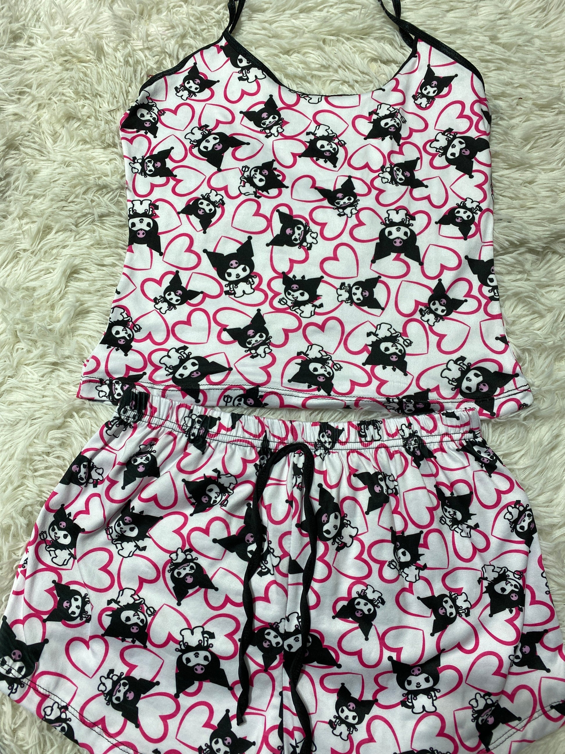 Kuromi Hearts Pink Women's Pajama Set - Fundies