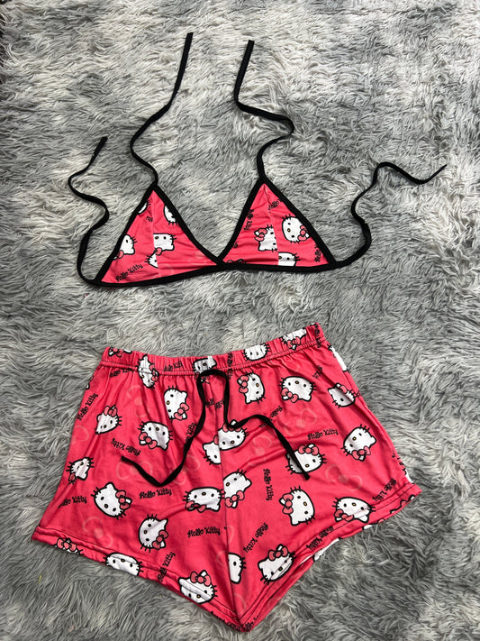 Hello Kitty Color Coral Matching Top & Short