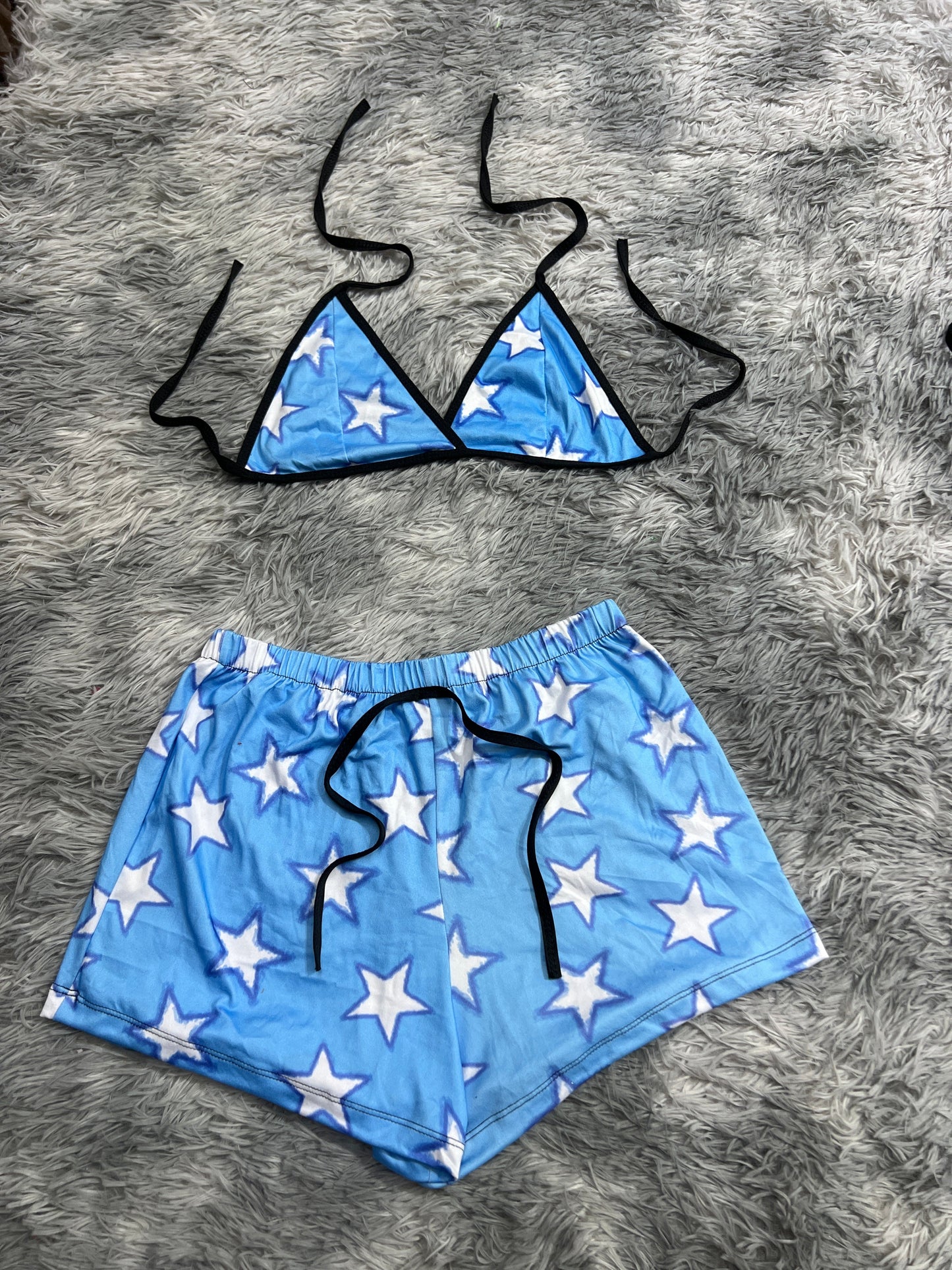Estrellas Blue Brush Matching Top & Short - Fundies
