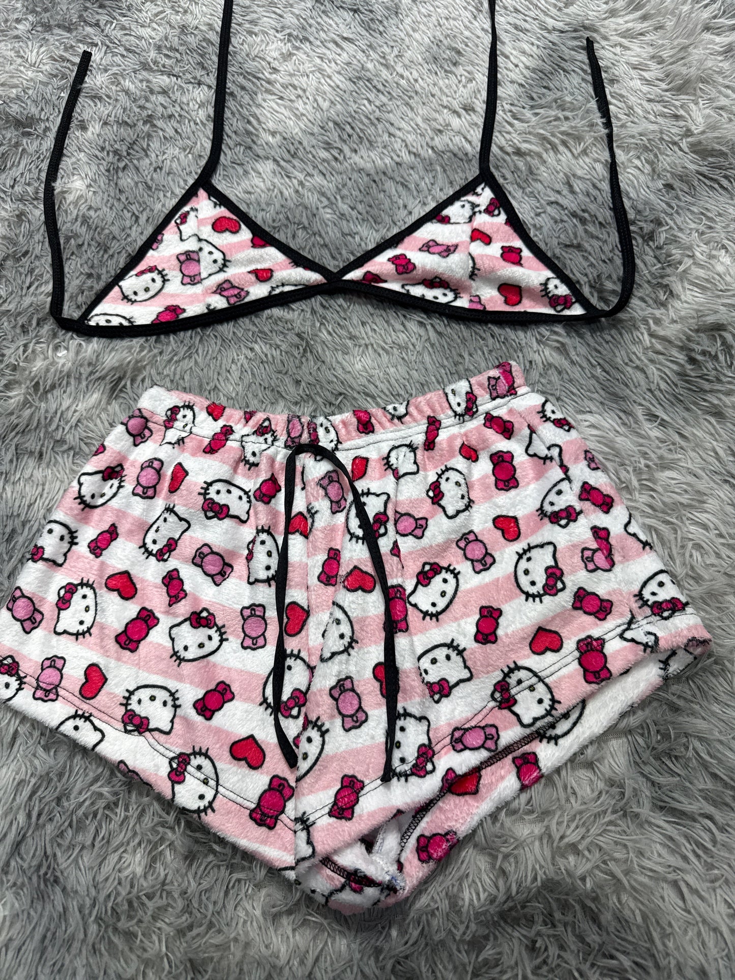 Hello Kitty With Stripes Pink Matching Top & Short - Fundies