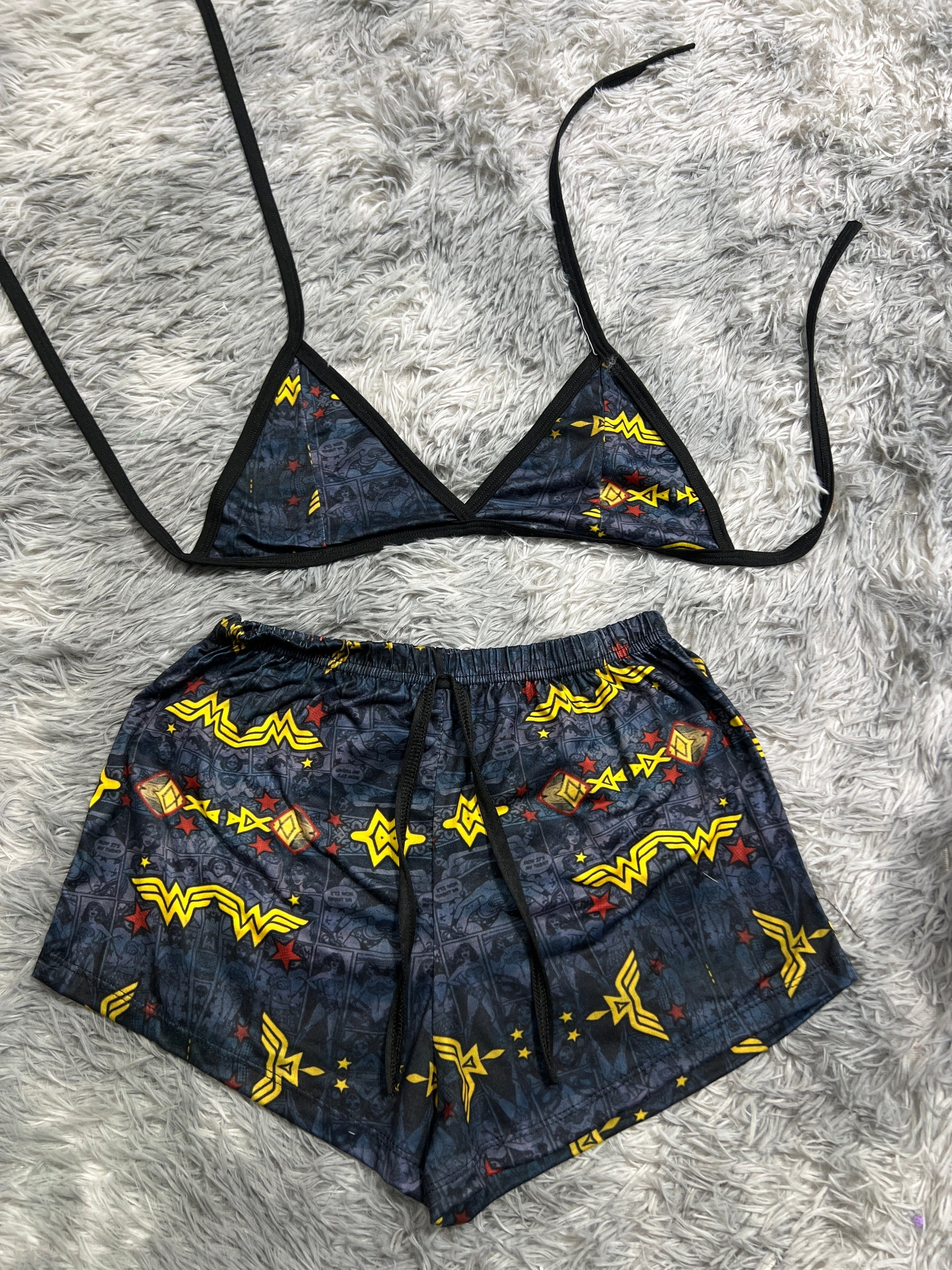 Wonder Woman Brush Matching Top & Short - Fundies