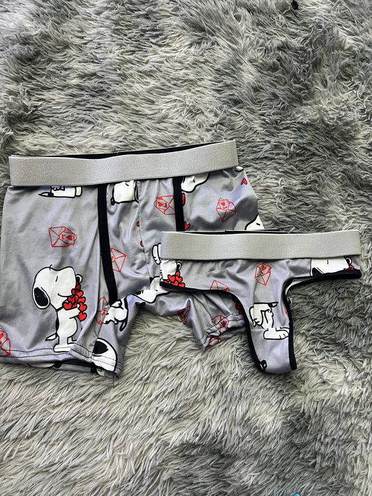 Snoopy love matching couples underwear
