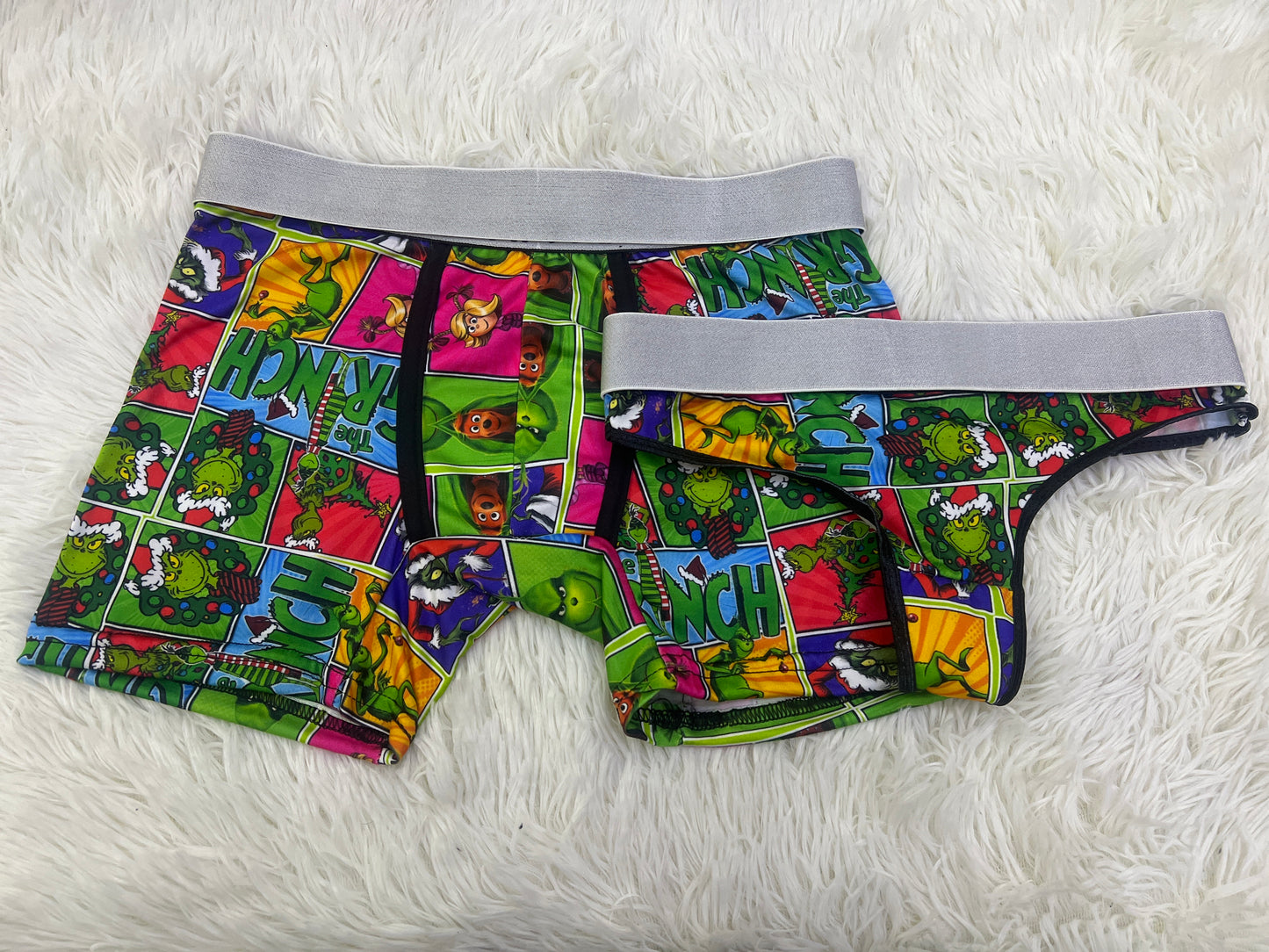 Grinch cartoon pictures matching couples underwear christmas