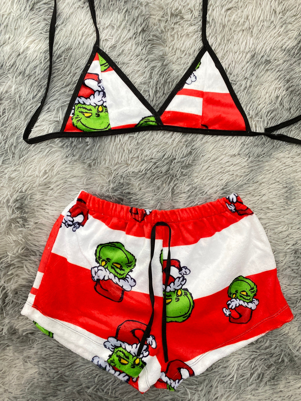 Grinch Raya Red & White Matching Top & Short
