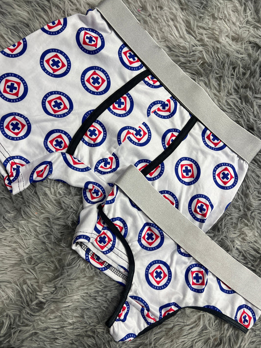 Team Cross Blue White Duo One-size With Thong - Fundies