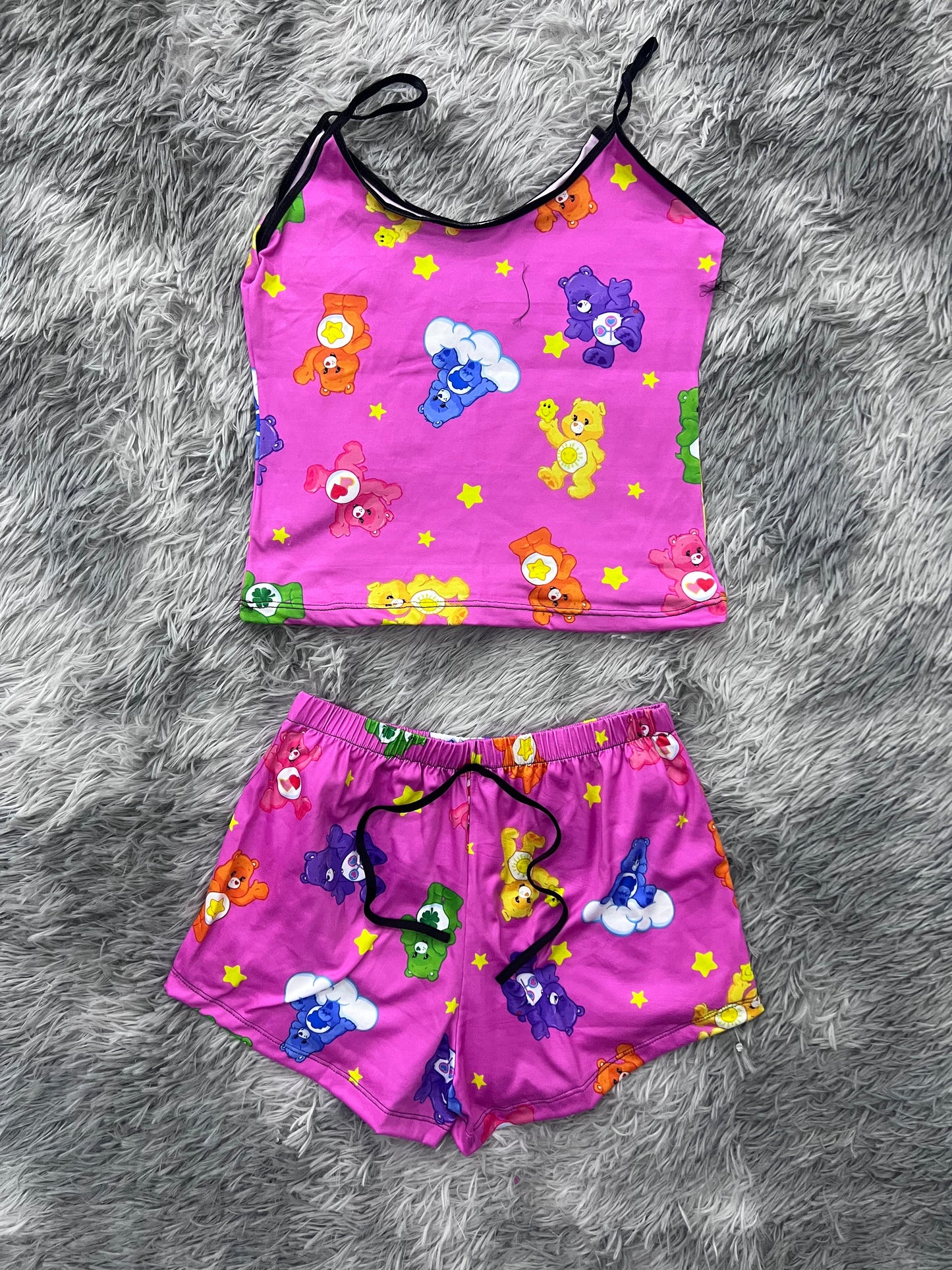 Ositos Care Bears Background Pink Blusa With Short One Size Of Brush Matching Top & Short - Fundies