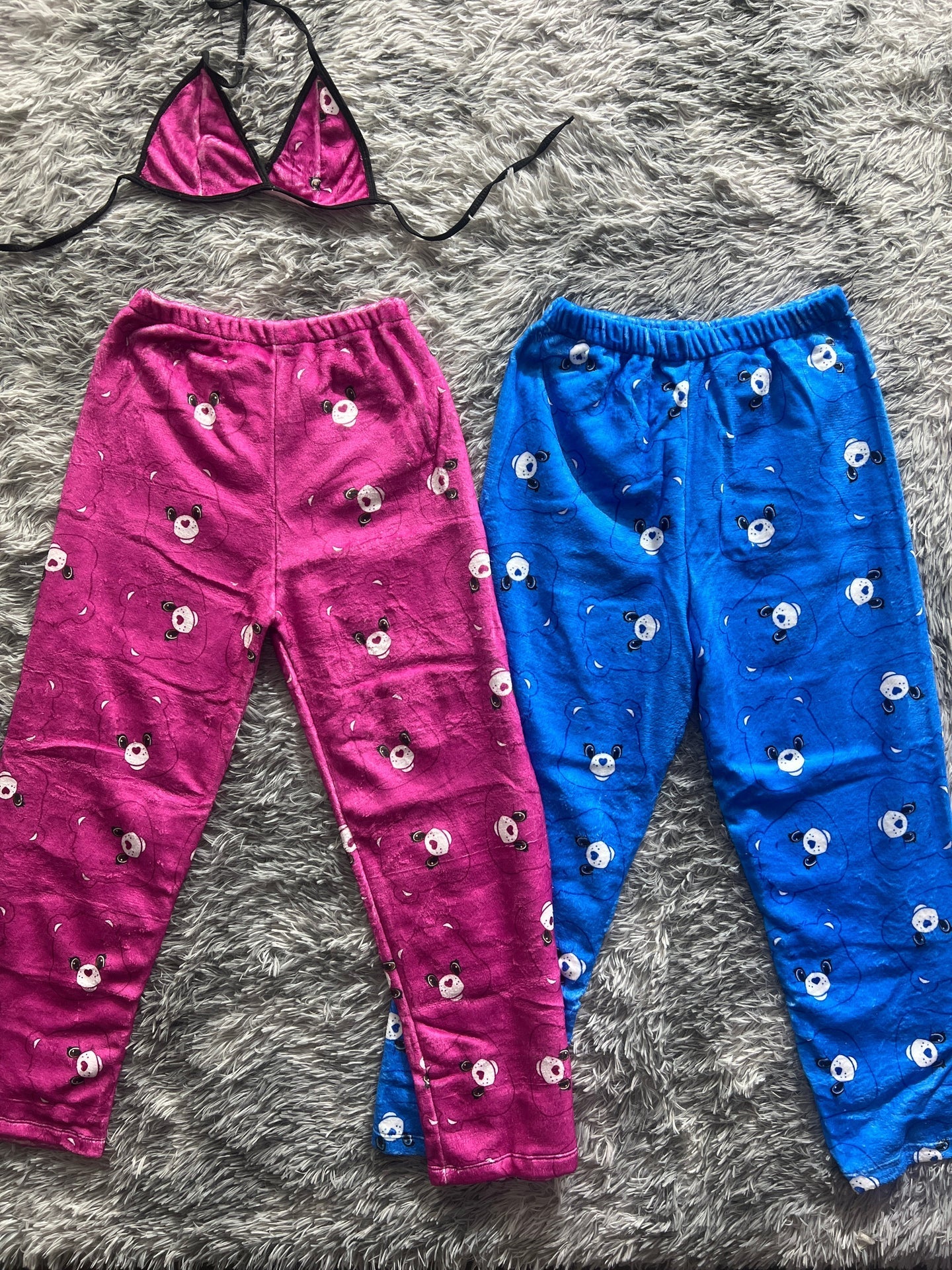 Little Bear Carinosito Alternating Pink And Blue Matching Plushie PJs - Fundies