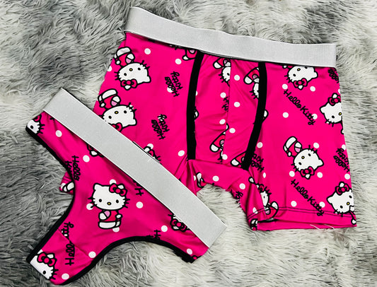 Hello kitty polk a dot matching couples underwear