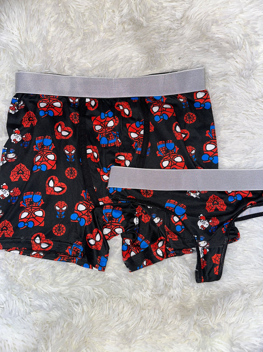 Kitty spiderman matching couples underwear XL